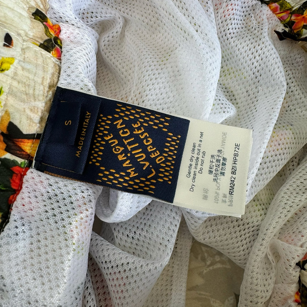 Lv Monogram Silk Shirt And Shorts Set