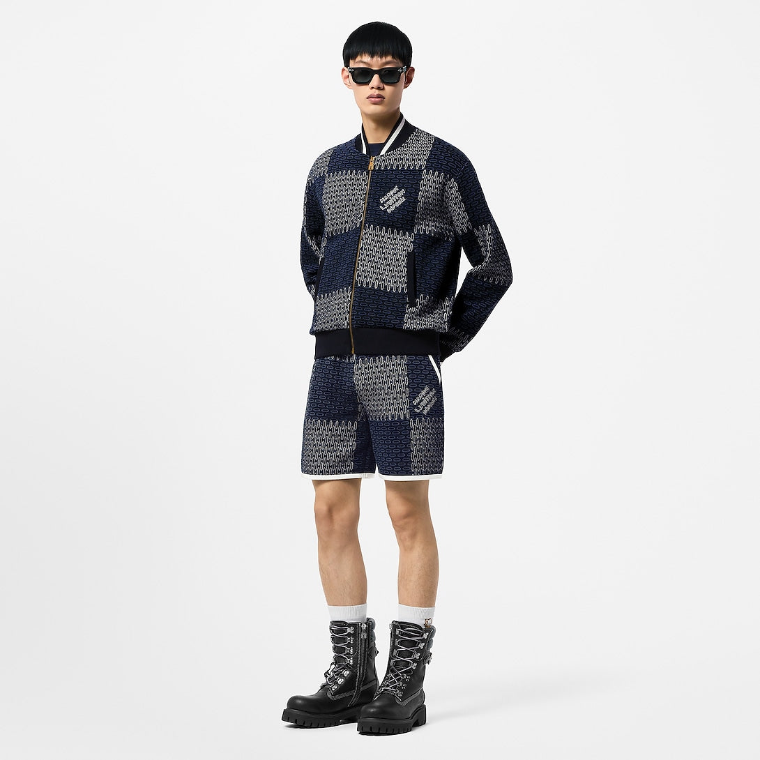 Lv Damier Quilted Cotton Bomber