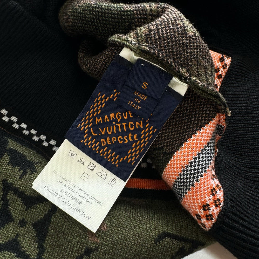 Lv Jacquard Wool Bomber Blouson