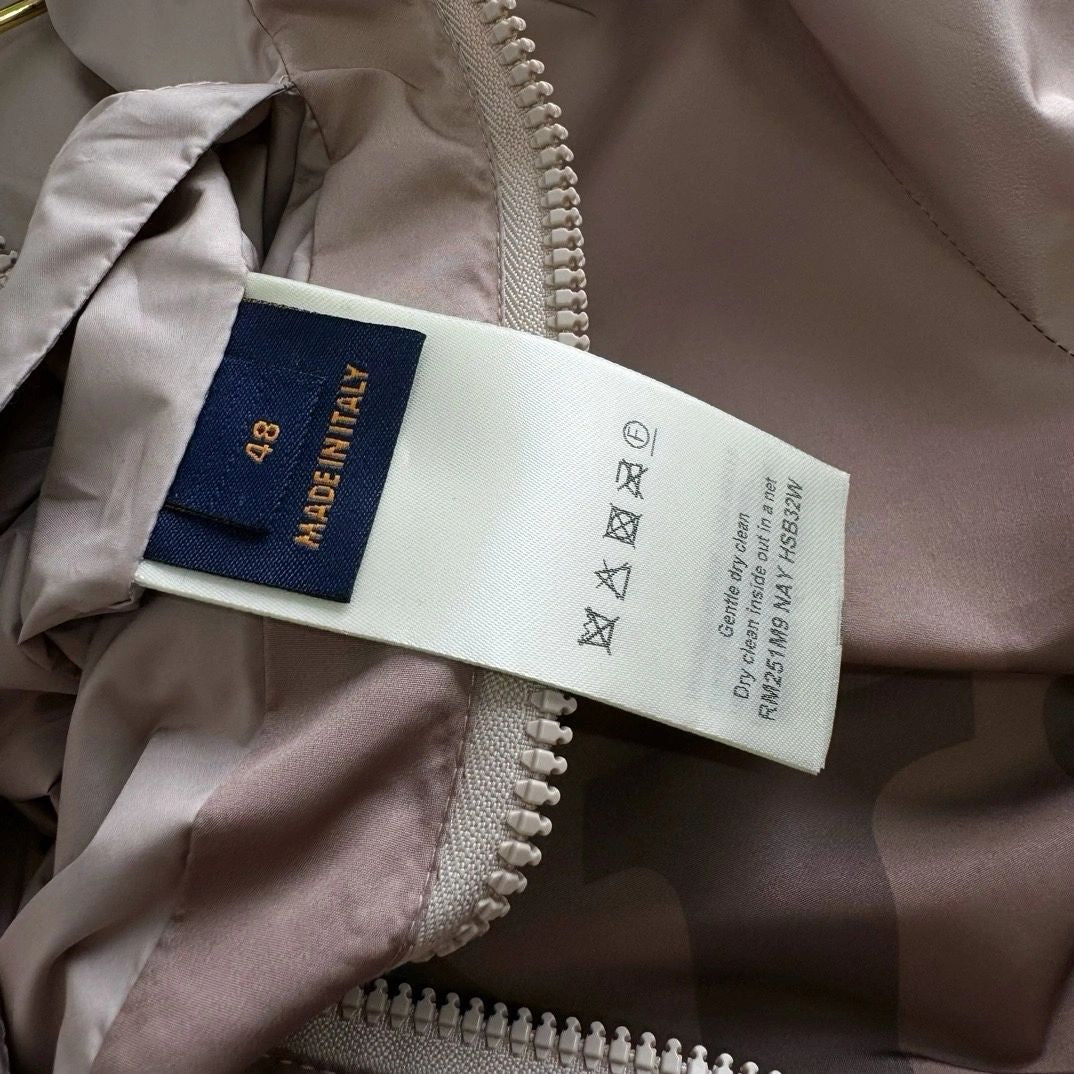 Lv Monogram Printed Light Nylon Windbreaker