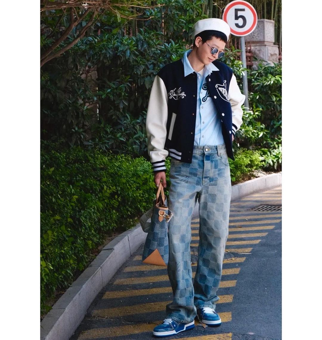 LV Monogram Denim Carpenter Pants