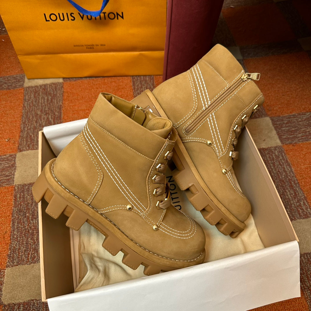 LV Checker Ankle Boot