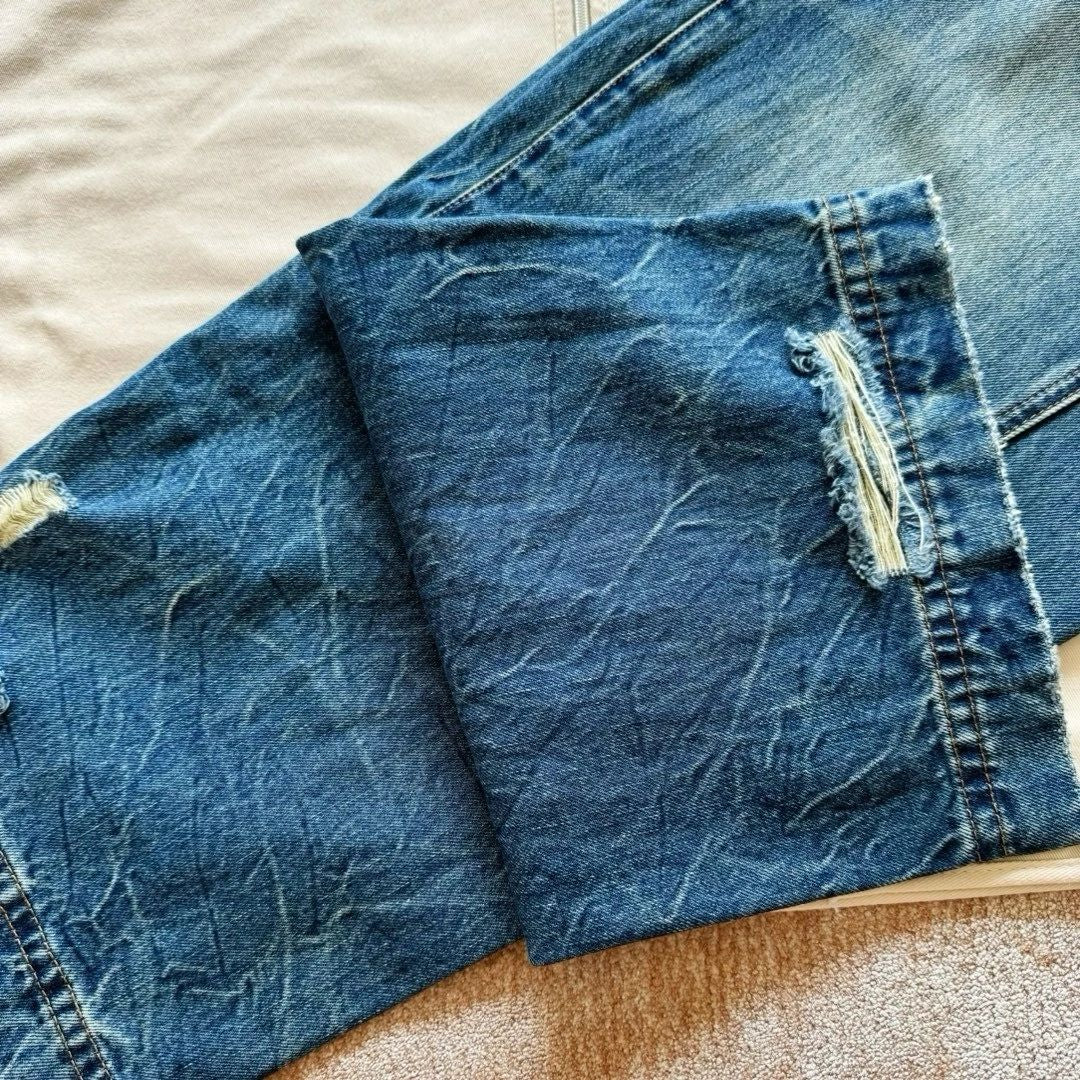 Lv Washed Denim Workwear Pants