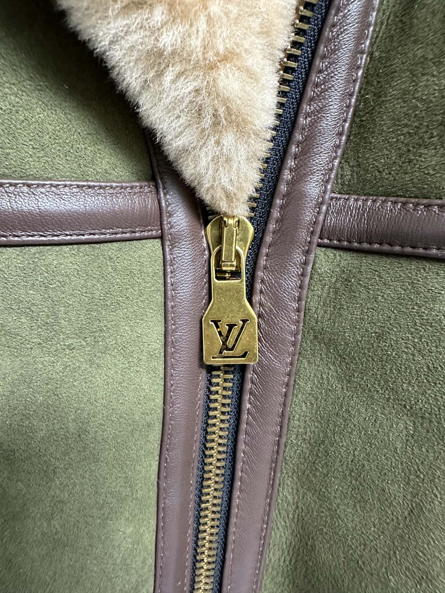 Lv Leather Aviator Jacket