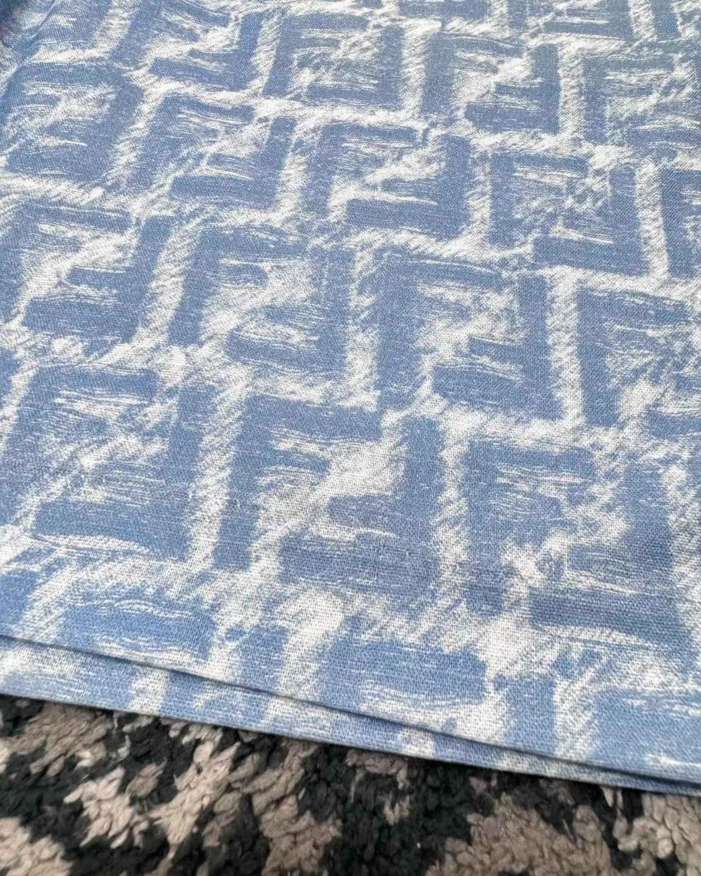 FND Monogram Silk Shorts Blue