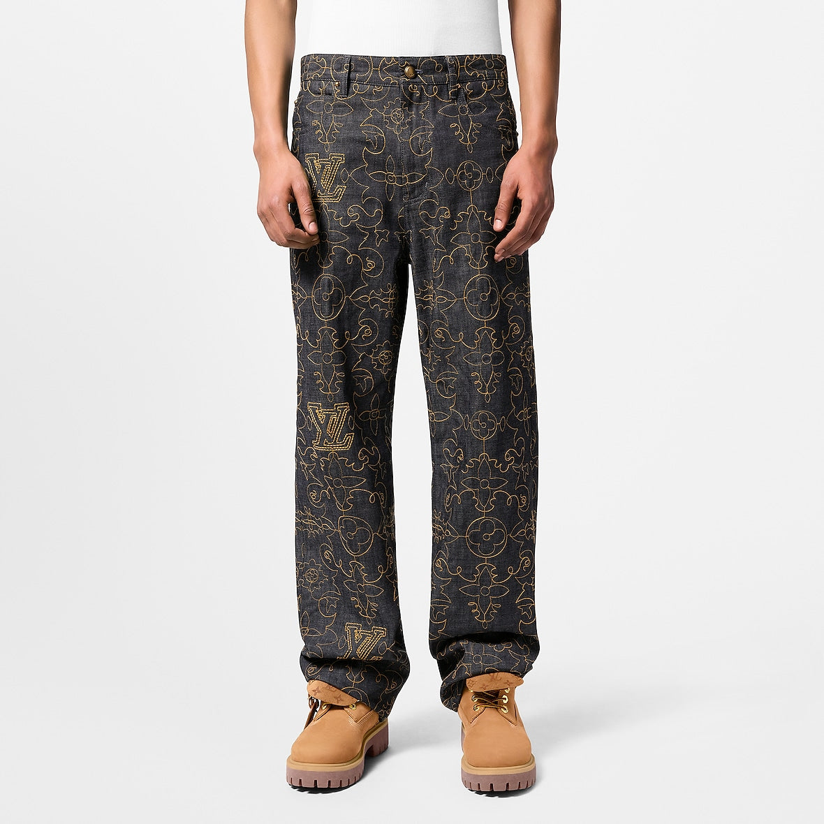 LV Embroidered Denim Pants