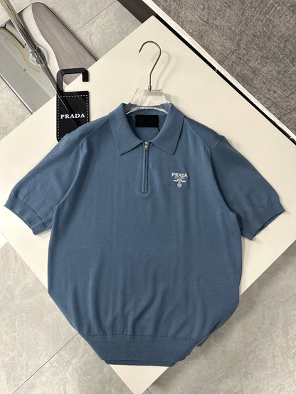 PRD Logo Wool Polo Half Zip Shirt