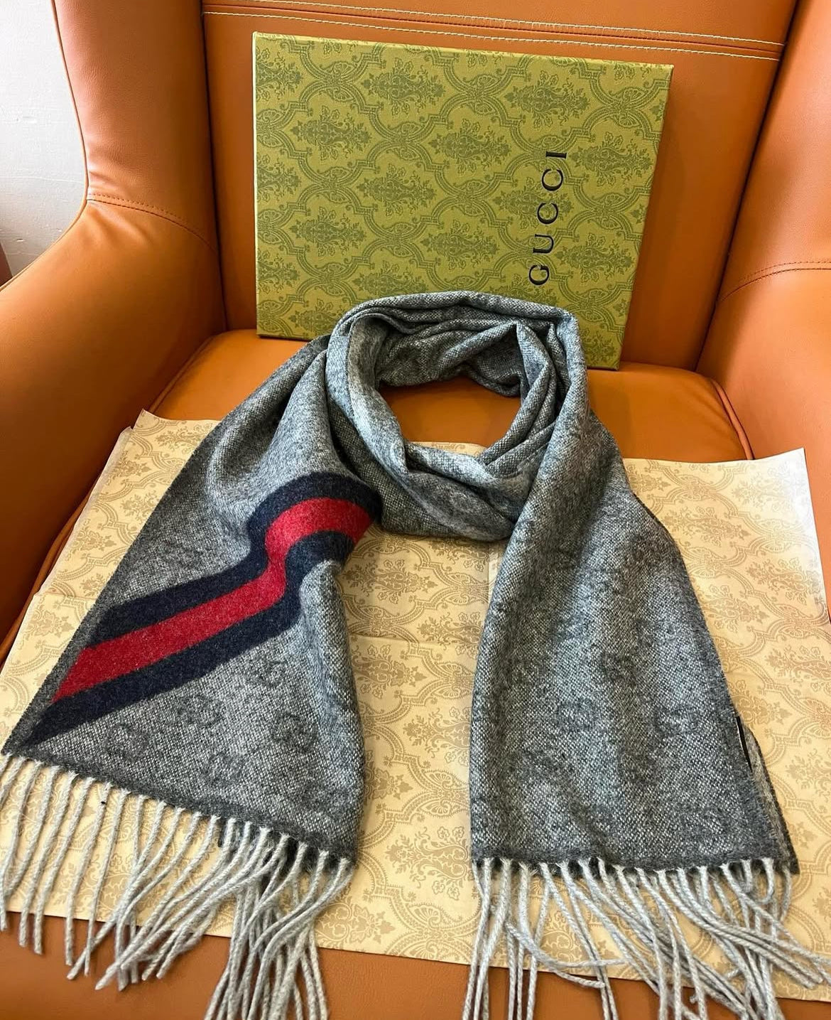 GG Monogram Wool Scarf