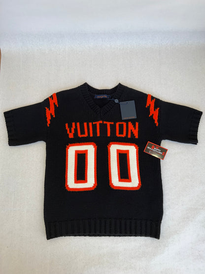 Lv Short-Sleeved Damier Wool Shirt