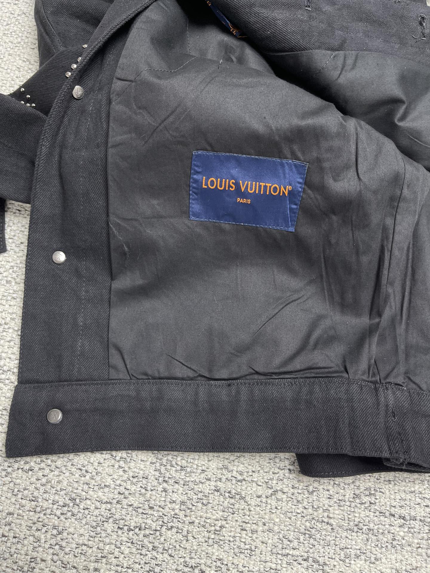 Lv Denim Jacket With Crystals