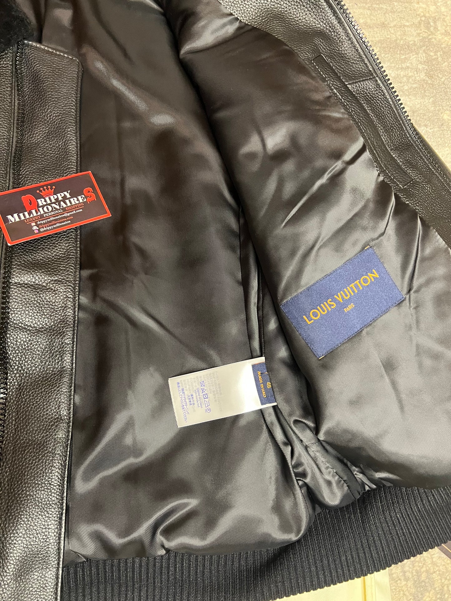 Lv Leather Aviator Jacket
