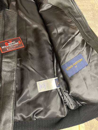 Lv Leather Aviator Jacket