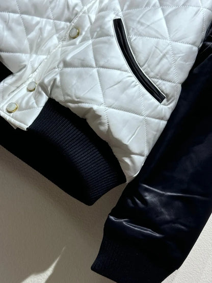 Lv Bicolor Satin Bomber Jacket