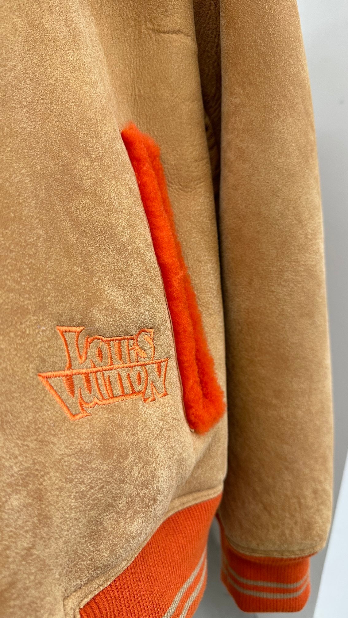 Lv Leather orange Jacket