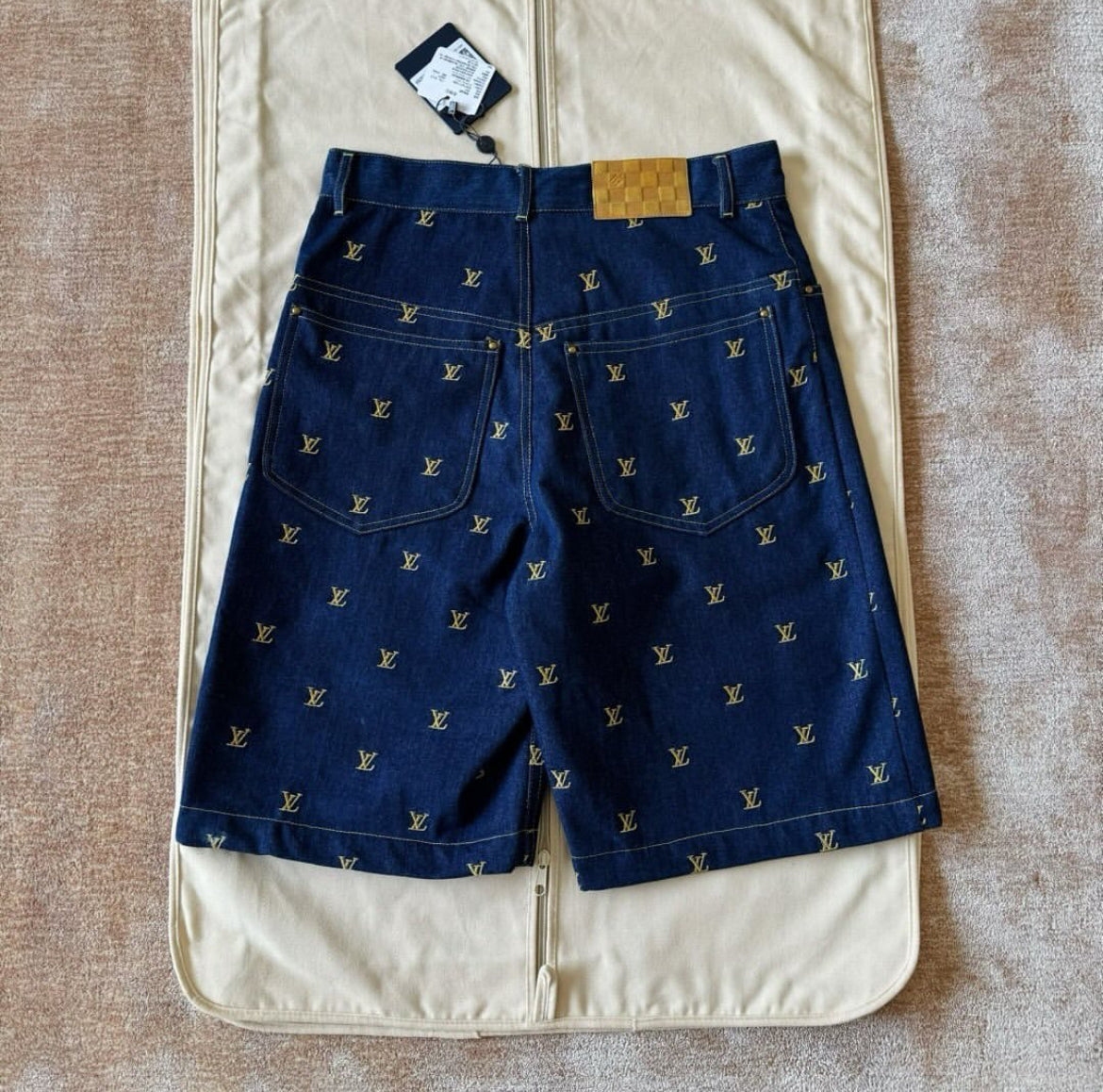 LV Monogram Denim Carpenter Shorts