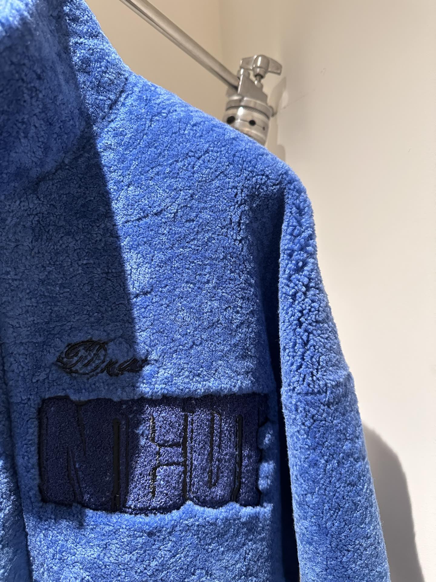 Lv Signature Shearling Track Top Lambswool Blouson