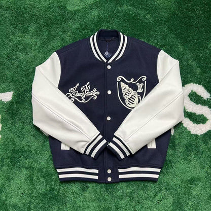 Lv Mix Leather Varsity Blouson
