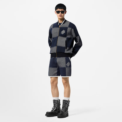 Lv Damier Quilted Cotton Bomber