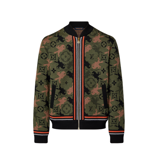 Lv Jacquard Wool Bomber Blouson