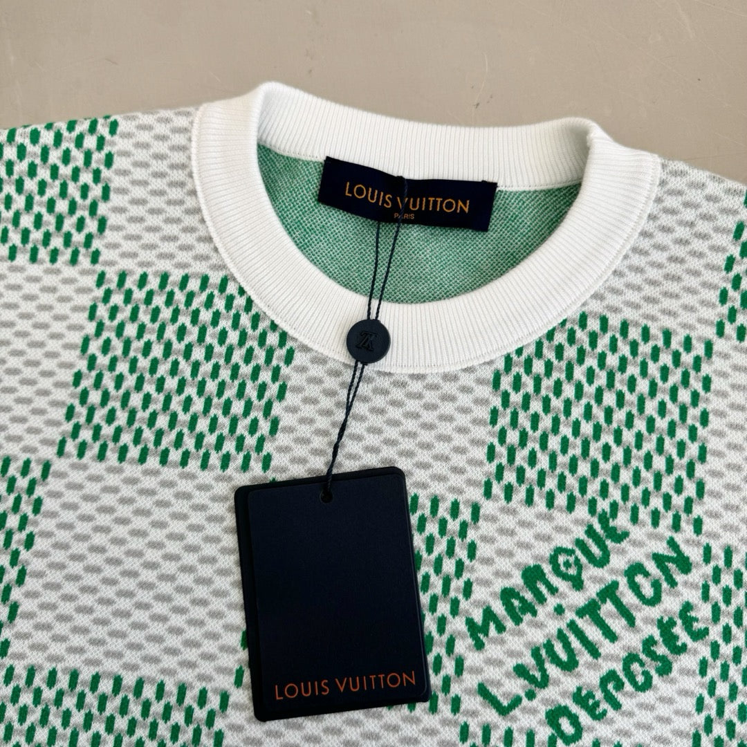 Lv Cotton Jacquard Crewneck