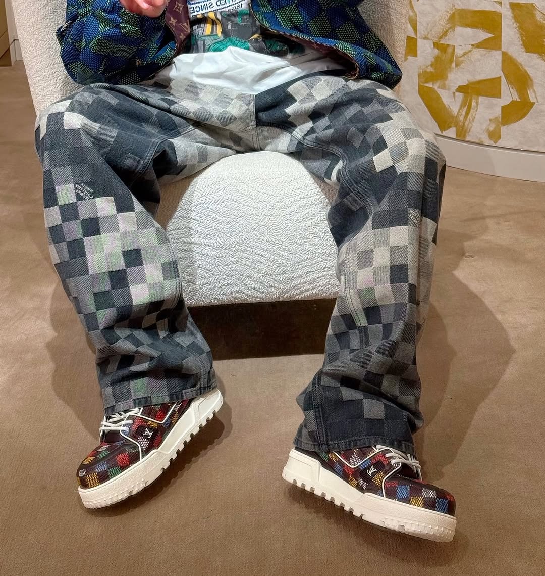 LV Monogram Denim Carpenter Pants