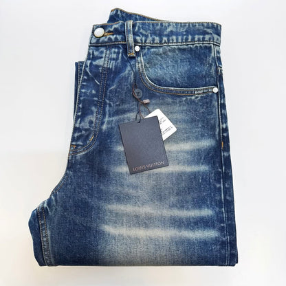 Lv Sunfaded Effect Denim Skate Pants