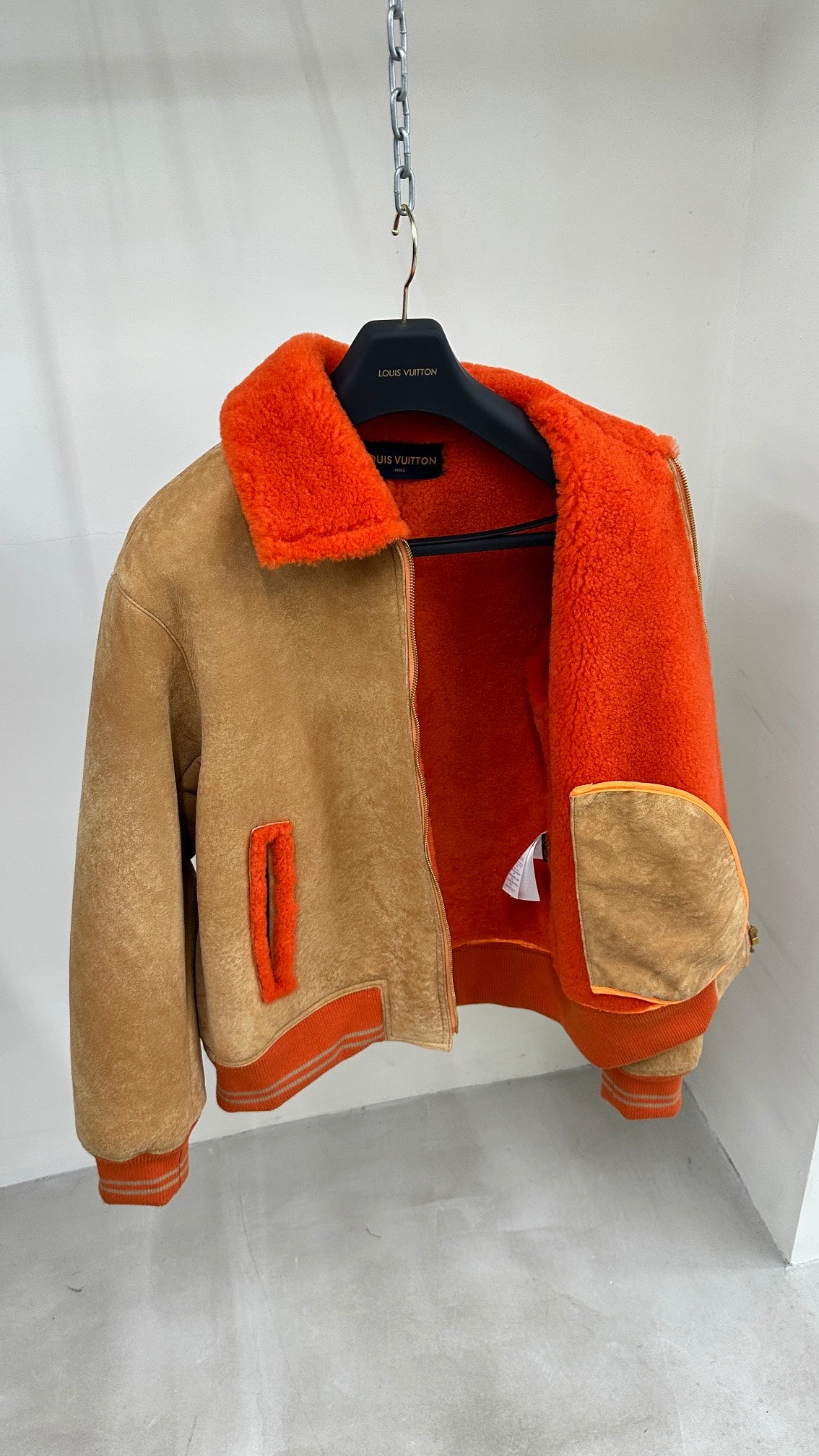 Lv Leather orange Jacket