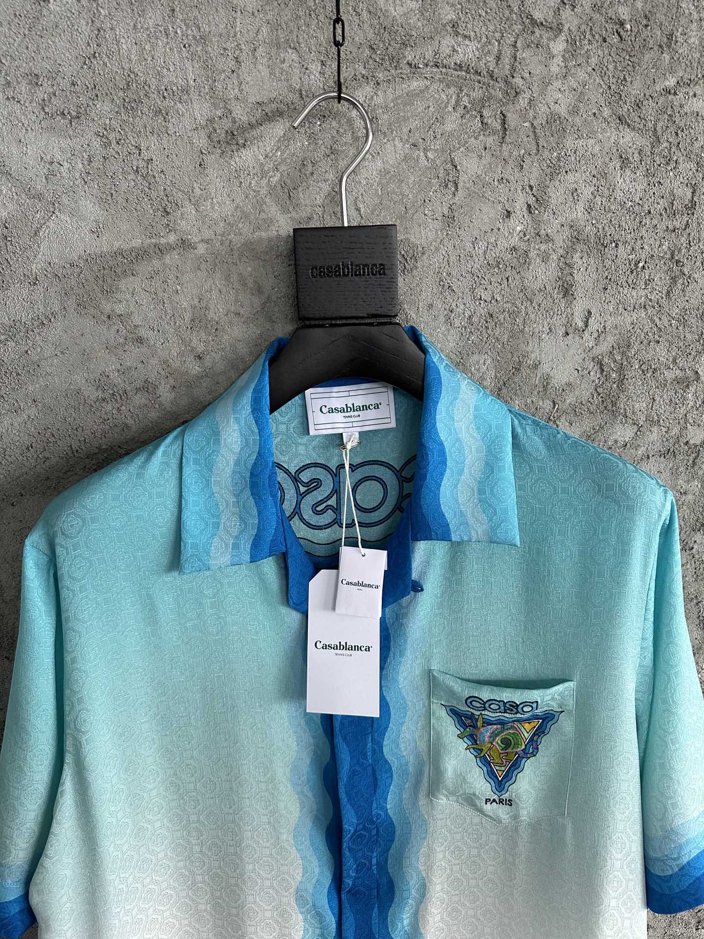 Casablanca Monogram Short Silk Shirt