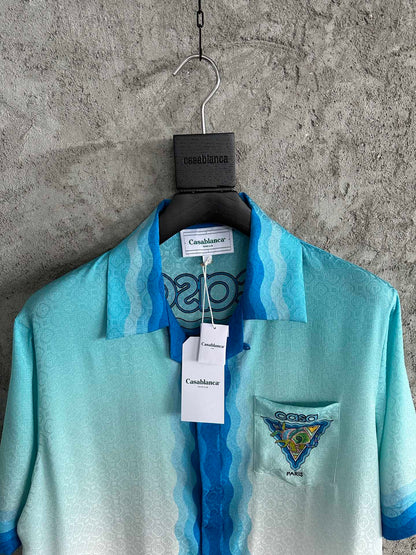 Casablanca Monogram Short Silk Shirt