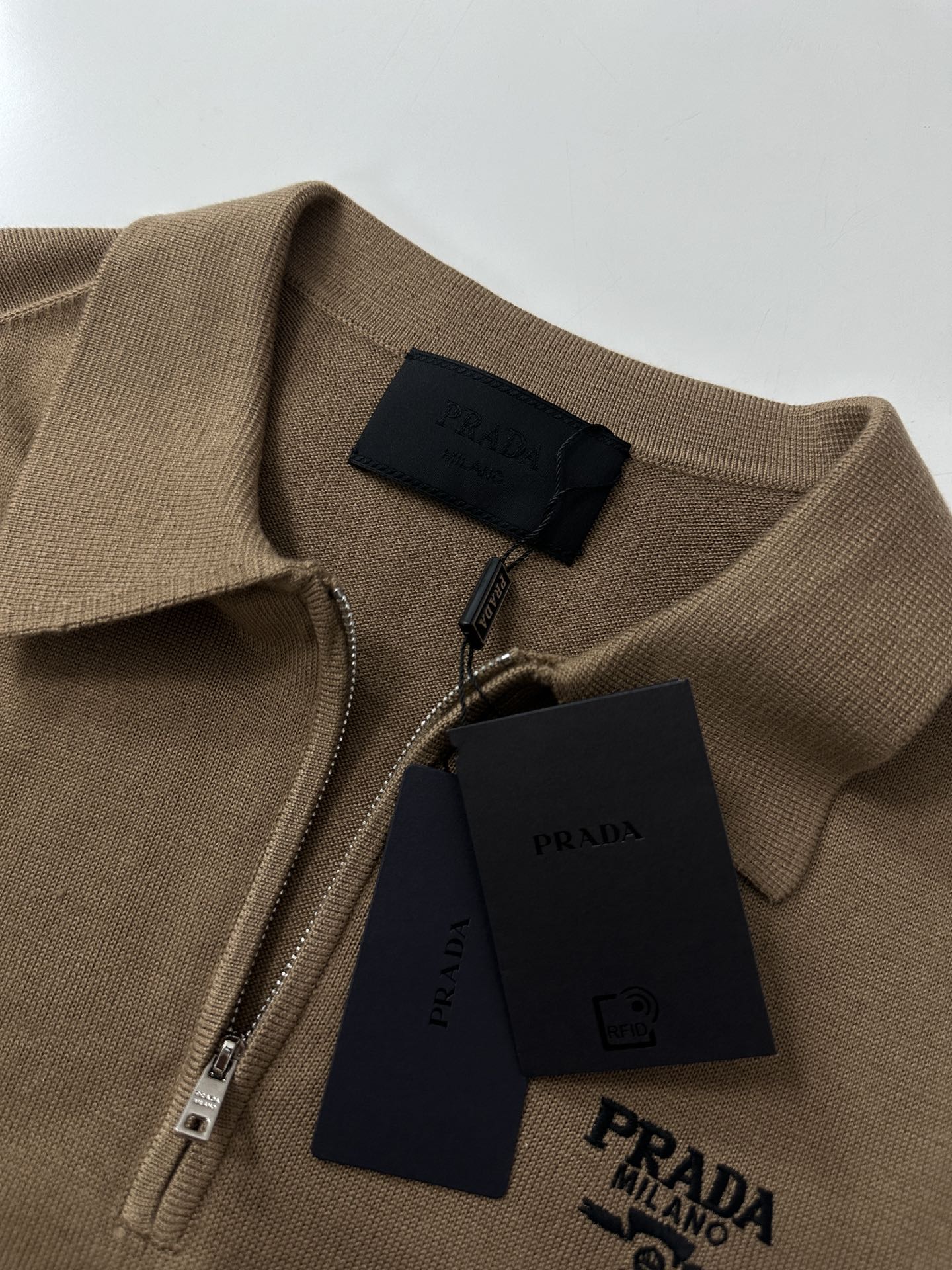 PRD Logo Wool Polo Half Zip Shirt