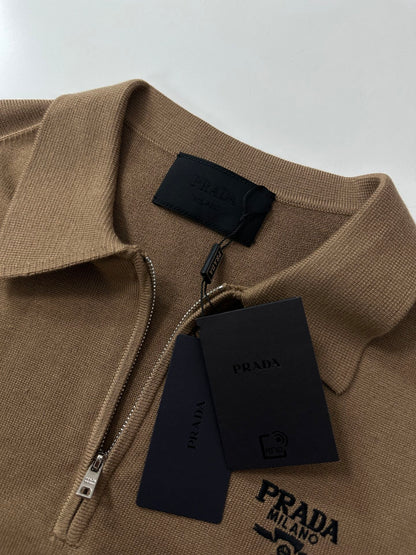 PRD Logo Wool Polo Half Zip Shirt