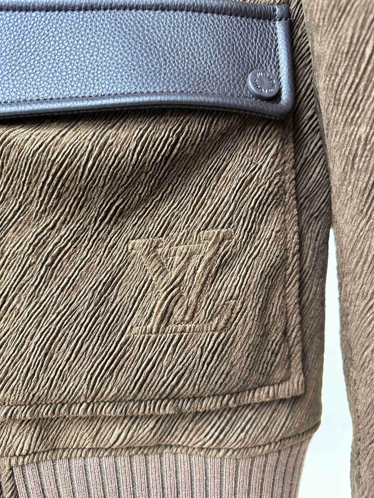 Lv Military Leather Fur Jacket