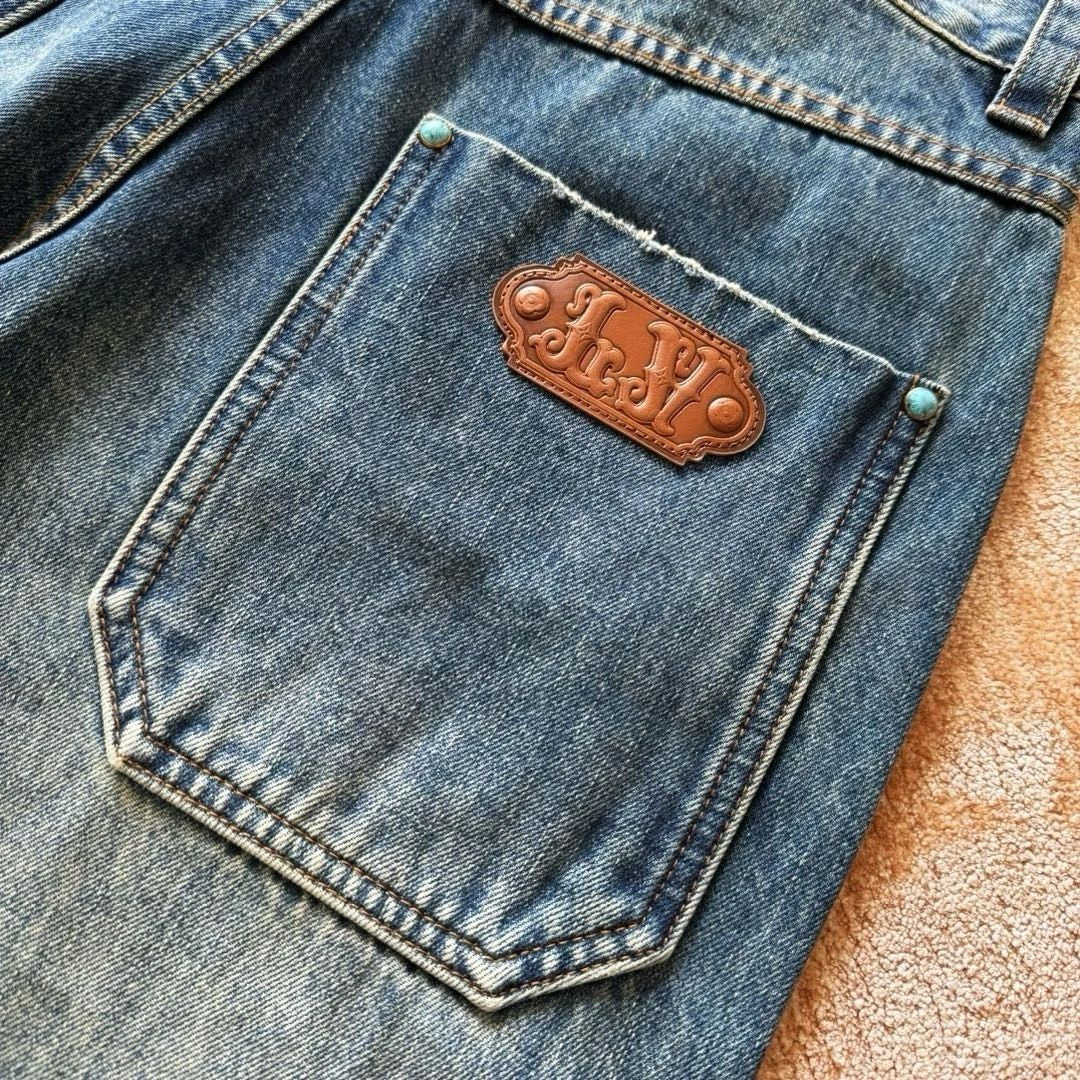 Lv Washed Denim Workwear Pants