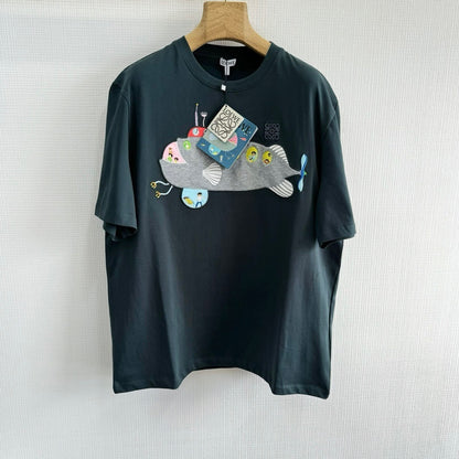 LOEWE Logo Embroidered Cotton Jersey T-Shirt