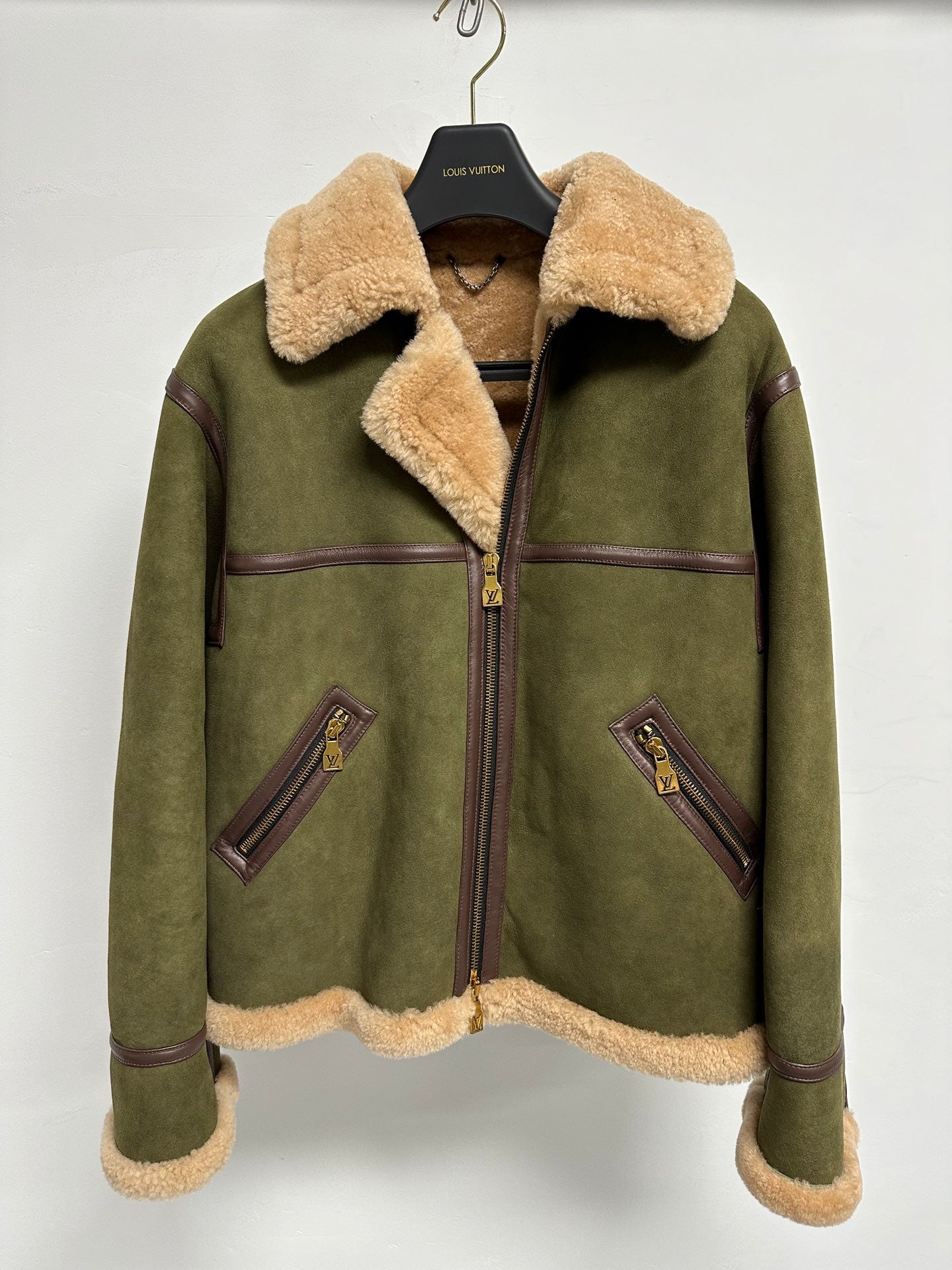 Lv Leather Aviator Jacket