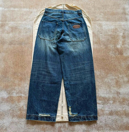 Lv Washed Denim Workwear Pants