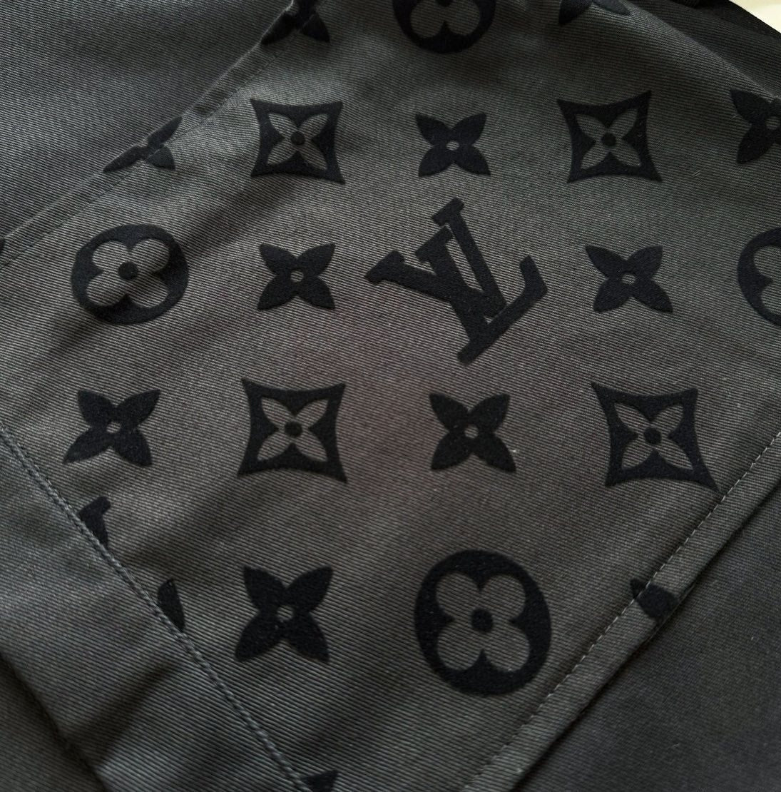 Lv Monogram Silk Shirt And Shorts Set