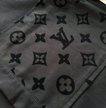 Lv Monogram Silk Shirt And Shorts Set