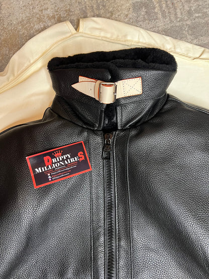 Lv Leather Aviator Jacket