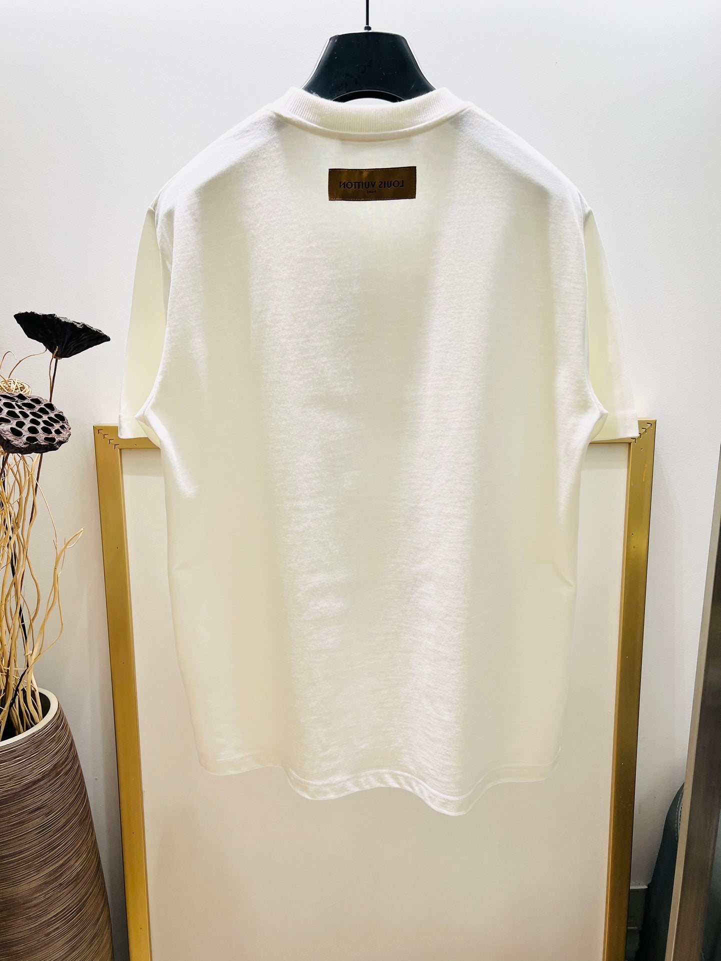 Lv Short-Sleeved Damier Wool Shirt