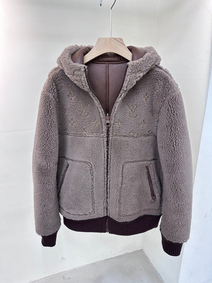 LV Leather Fleece Jacket