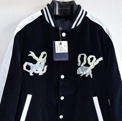 Lv Denim Velvet Souvenir Jacket