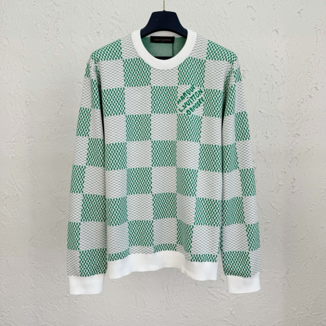 Lv Cotton Jacquard Crewneck