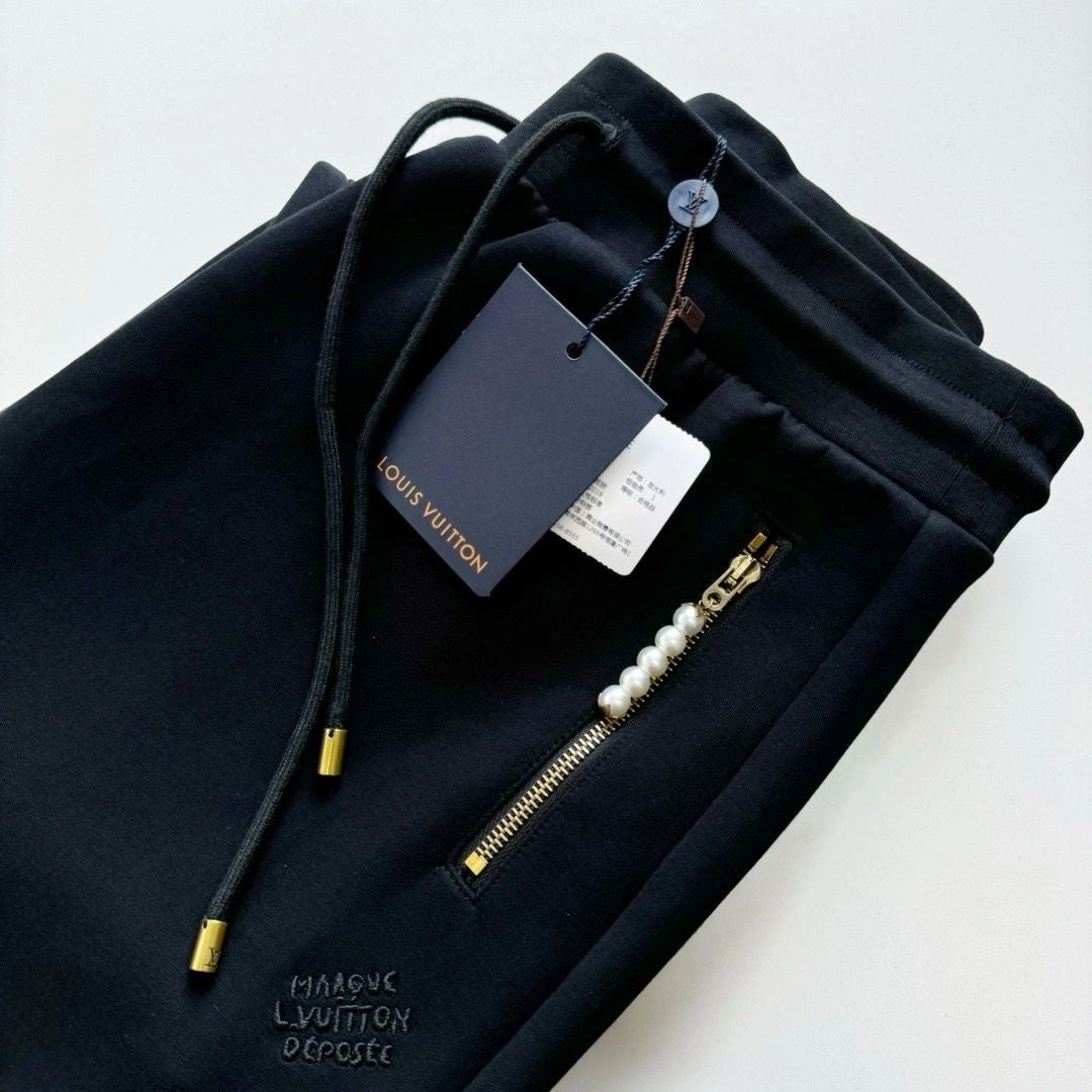 Lv Embroidered Jersey Jogpants