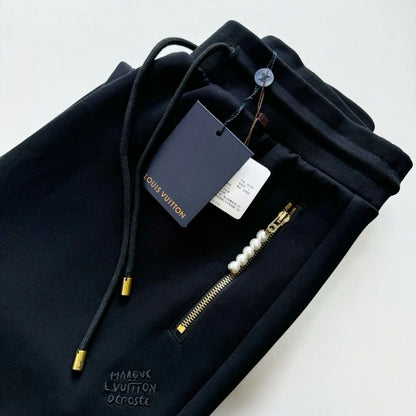 Lv Embroidered Jersey Jogpants