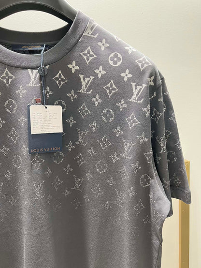 Lv Short-Sleeved Monogram Wool Shirt