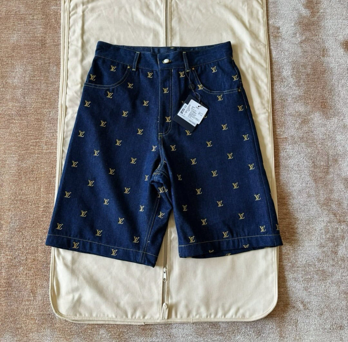 LV Monogram Denim Carpenter Shorts