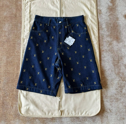 LV Monogram Denim Carpenter Shorts