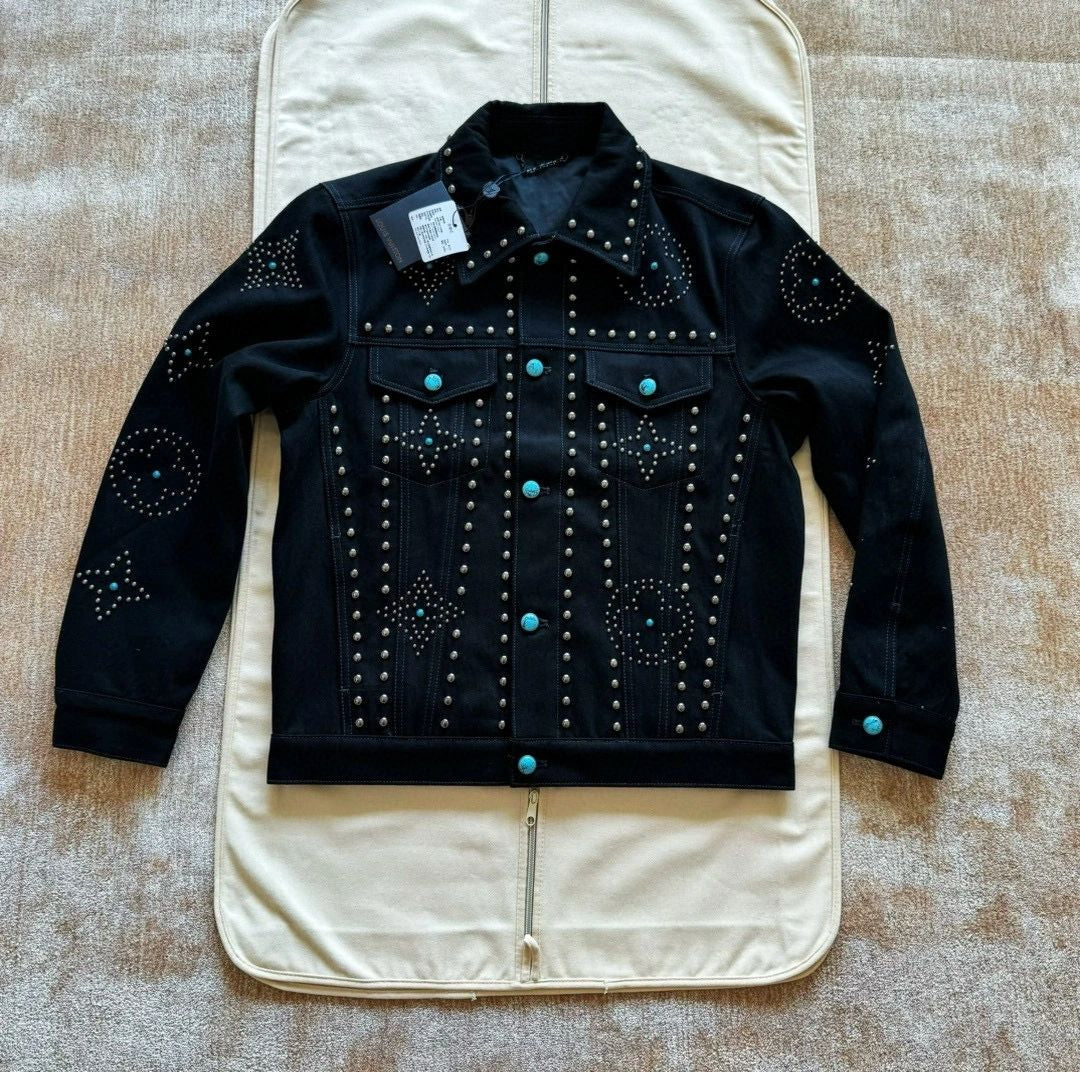 Lv Denim Jacket With Crystals