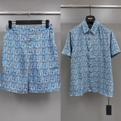 FND Monogram Blue Silk Summer Set